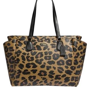 Coach leopard diaper bag